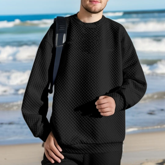 Herren Oversized Sweatshirt mit strukturiertem Design und praktischen Seitentaschen EB