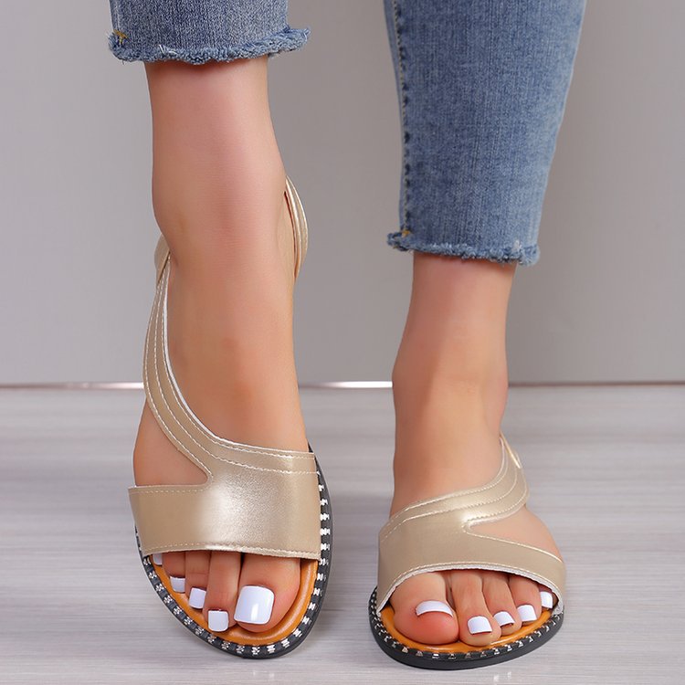 Damen bequeme Riemen-Sandalen mit ergonomischem Fußbett EB