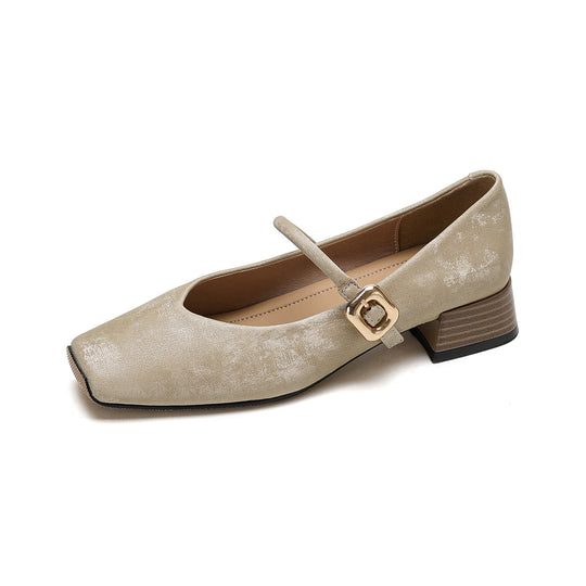 Damen elegante Ballerinas mit modischem Schnallenverschluss EB