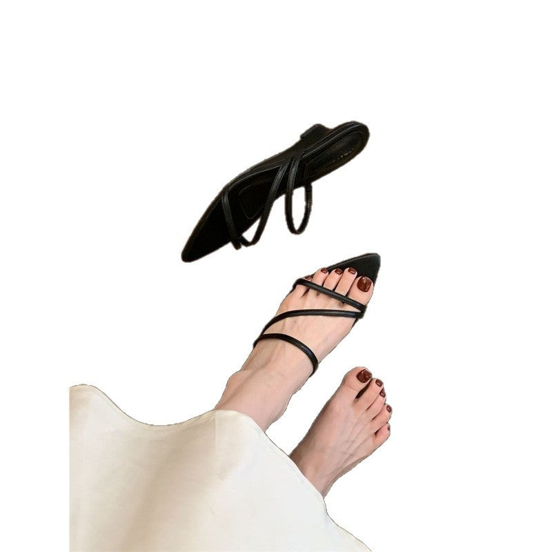 Damen elegante Slingback Sandalen mit feinen Riemchen EB