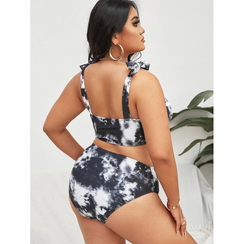 Damen Bikini-Set mit hohem Bund und trendy Crop-Oberteil EB