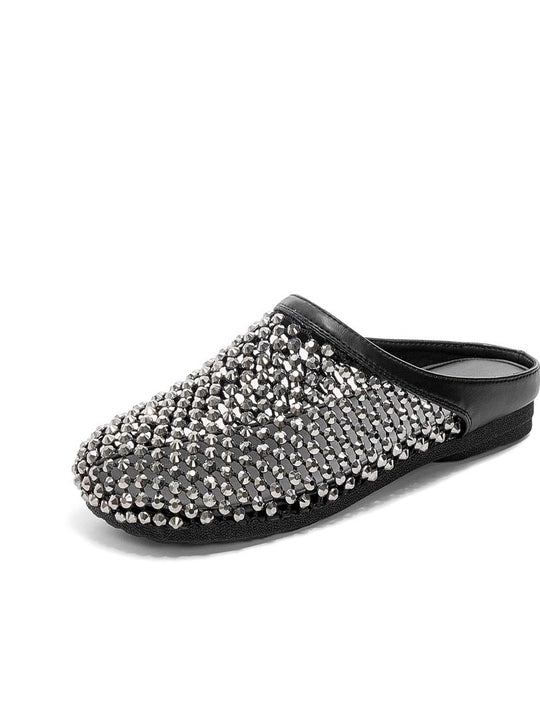 Damen modische Pantoletten mit eleganter Strassverzierung und bequemer Sohle EB