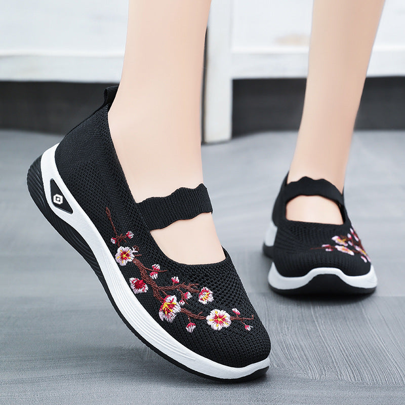 Damen Sportliche Strickschuhe mit floralem Design EB