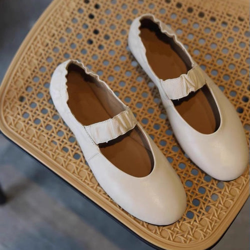 Damen Ballerinas mit elastischem Riemen und weichem Innenfutter EB