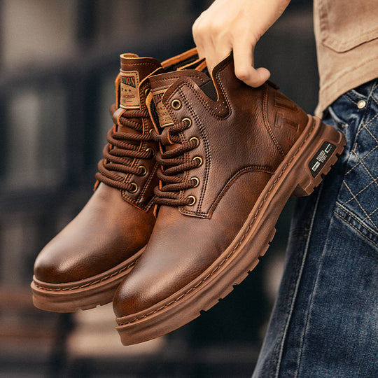 Herren Robuste Schnürstiefel mit rutschfester und dämpfender Sohle EB