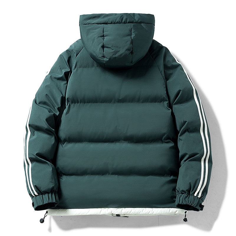 Herren nan gesteppte Kapuzen-Winterjacke mit Thermofutter, seitlichen Kontraststreifen und winddichter Außenhülle EB