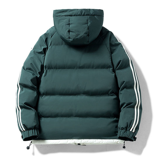 Herren nan gesteppte Kapuzen-Winterjacke mit Thermofutter, seitlichen Kontraststreifen und winddichter Außenhülle EB