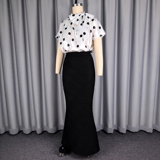 Damen eleganter und figurbetonter Maxirock mit wellenförmigen Texturen EB