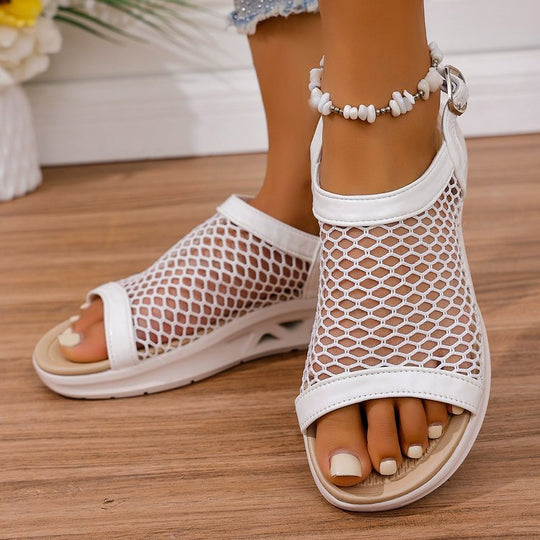 Damen Atmungsaktive Mesh-Sandaletten mit verstellbarem Riemendesign und komfortablem Fußbett EB