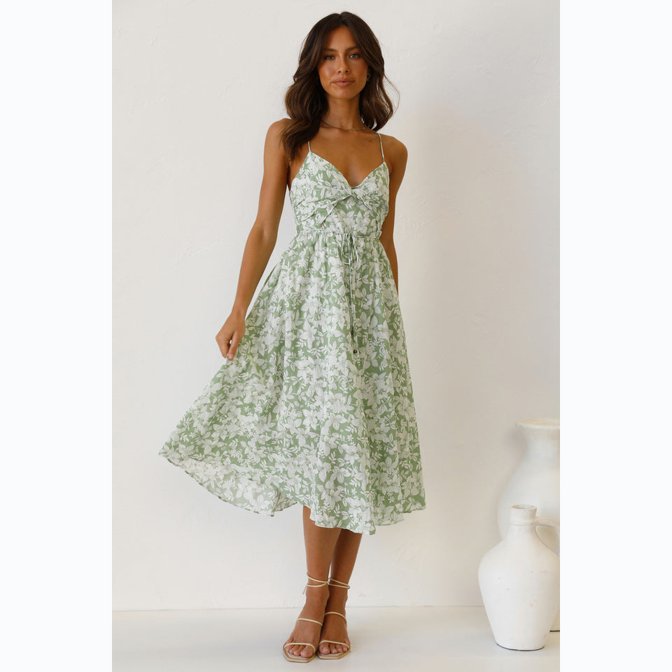 Damen Midikleid mit elegantem Wickeldesign und floralem Mustermix EB