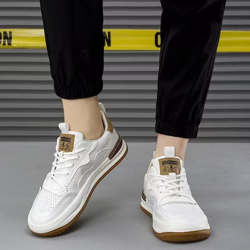 Herren Sportliche Freizeitschuhe aus atmungsaktivem Leder mit gepolsterter Sohle EB