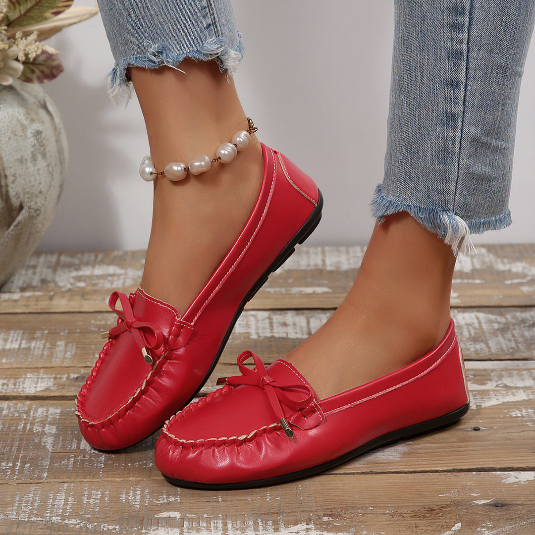 Damen Mokassins mit elegantem Schleifen-Detail und komfortabler Sohle EB