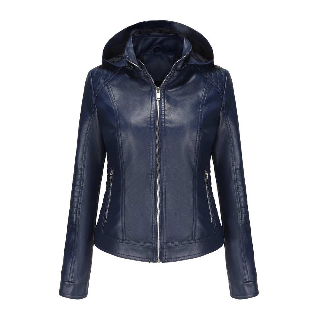 Damen Kapuzenjacke aus hochwertigem Kunstleder EB