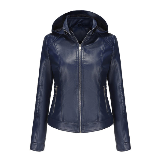 Damen Kapuzenjacke aus hochwertigem Kunstleder EB
