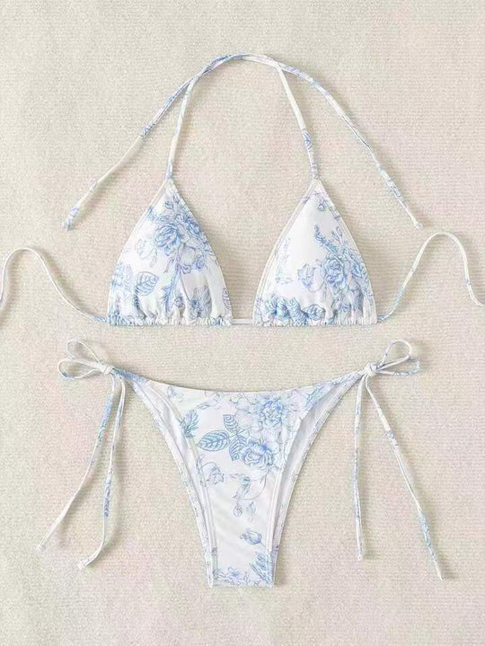 Damen Elegantes Triangel-Bikini-Set mit herausnehmbaren Polstern EB