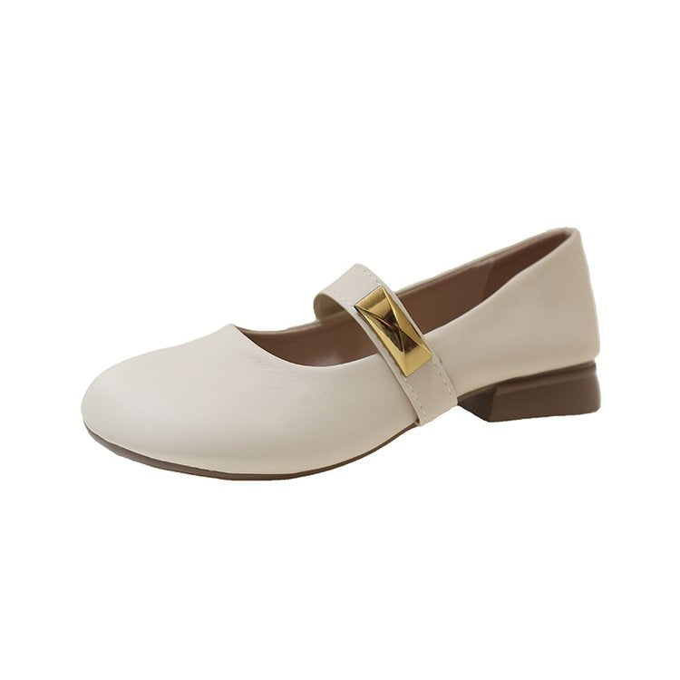Damen elegante Ballerinas mit dekorativem Riemen EB