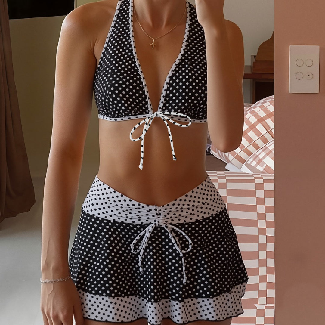 Damen Bikiniset mit modischem Dots-Design EB