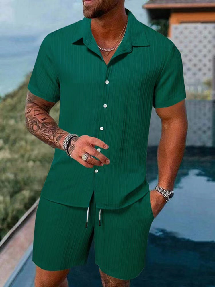 Herren atmungsaktives Sport-Set mit Kurzarm-Hemd und Shorts EB