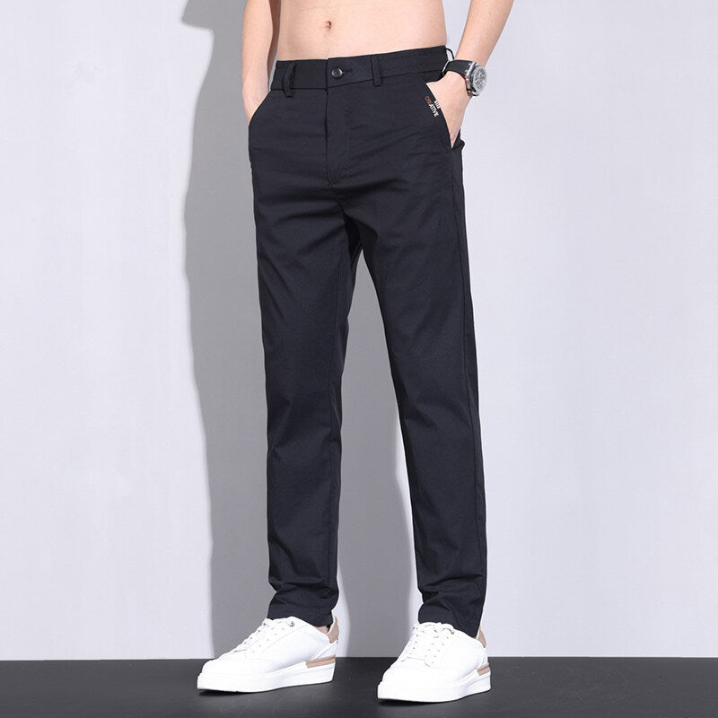 Herren modische Chino-Hose mit elastischem Bund und praktischen Seitentaschen EB