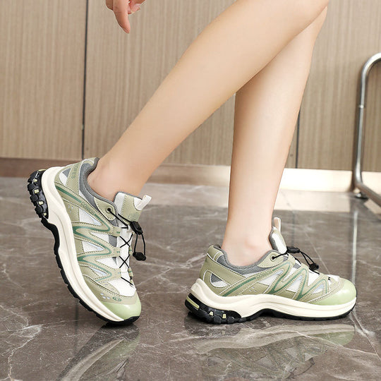 Damen sportliche Freizeitsneaker mit atmungsaktiver Netzoberfläche und robustem Sohlenprofil EB
