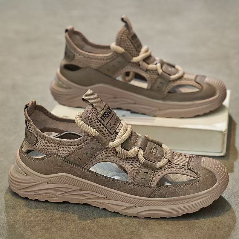 Damen Sportliche Sandalen Sneakers mit atmungsaktiven Mesh-Einsätzen EB