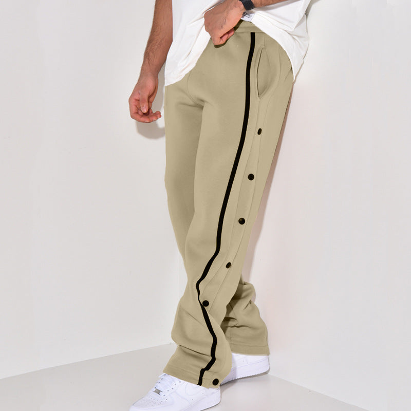 Herren Sportliche Jogginghose mit Druckknopf-Detail und seitlichen Taschen EB