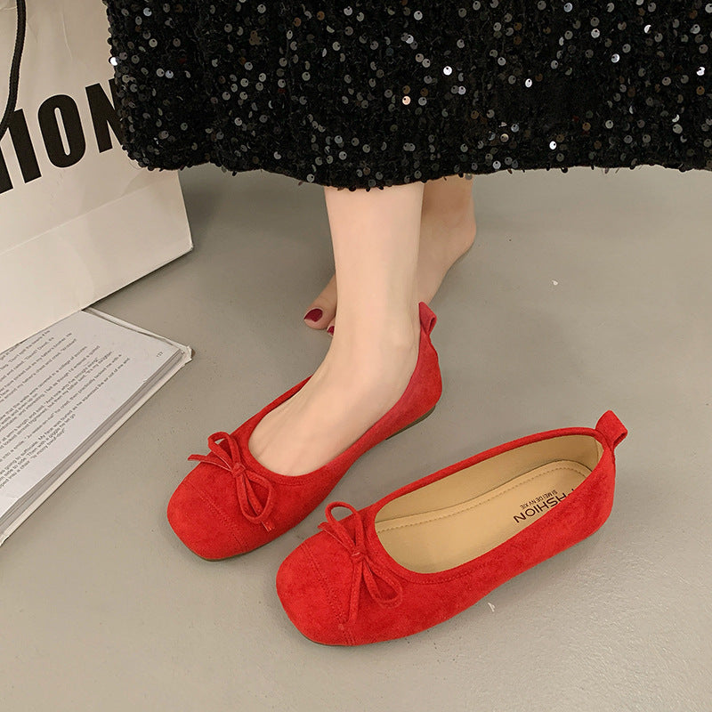 Damen Ballerinas mit feinem Schleifen-Detail aus柔igem Material EB