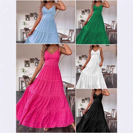 Damen Maxikleid mit femininer Silhouette und luftiger Struktur EB