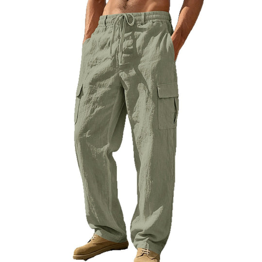 Herren Cargo-Hose mit Kordelzug, weitem Schnitt und aufgesetzten Taschen EB