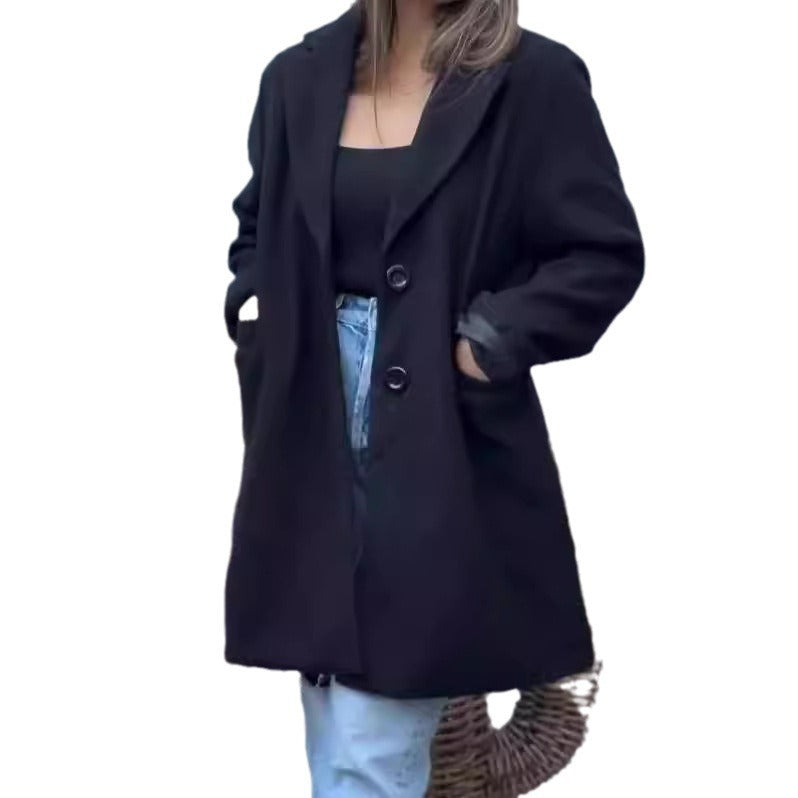 Damen Wollmantel mit eleganten Details EB
