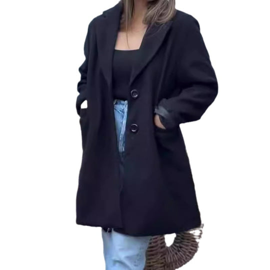 Damen Wollmantel mit eleganten Details EB