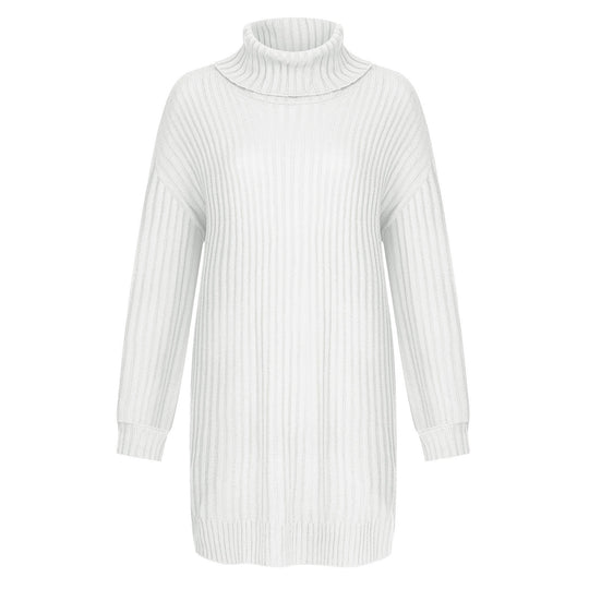 Damen Strickkleid mit hohem Kragen EB
