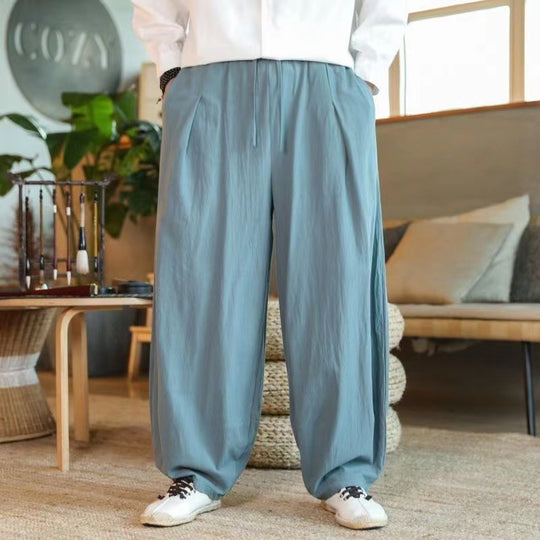 Unisex nan moderner Oversize Harem-Jogger mit tiefem Schritt, Tunnelzug und seitlichen Eingrifftaschen EB