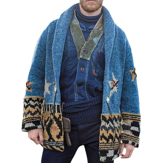 Herren Strickjacke mit detaillierter Handarbeit EB