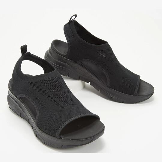 Damen Schnallen Sommerschuhe mit atmungsaktiver Obermaterialstruktur EB