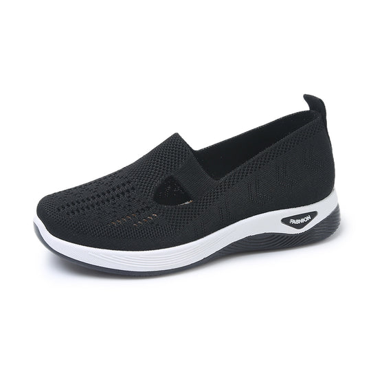 Damen Bequeme Slip-On Sneakers mit atmungsaktiver Netzstruktur EB