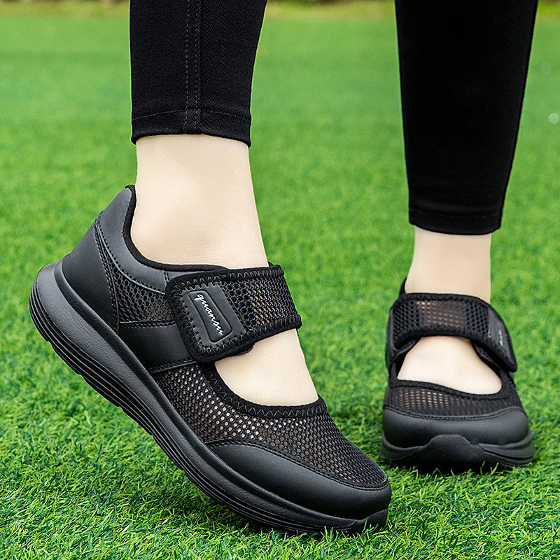 Damen Sportliche Klettverschluss Sneakers mit atmungsaktivem Obermaterial EB