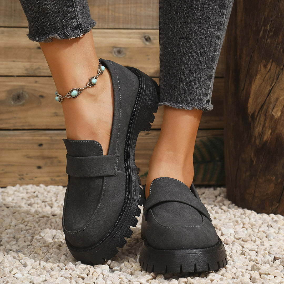 Damen modische Mokassins mit robuster Sohle EB