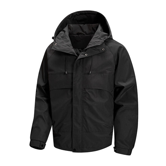 Herren urbaner Allwetter-Hybridblouson mit gesteppter Innenlage, verstellbarer Kapuze und verdeckten Reißverschlusstaschen EB