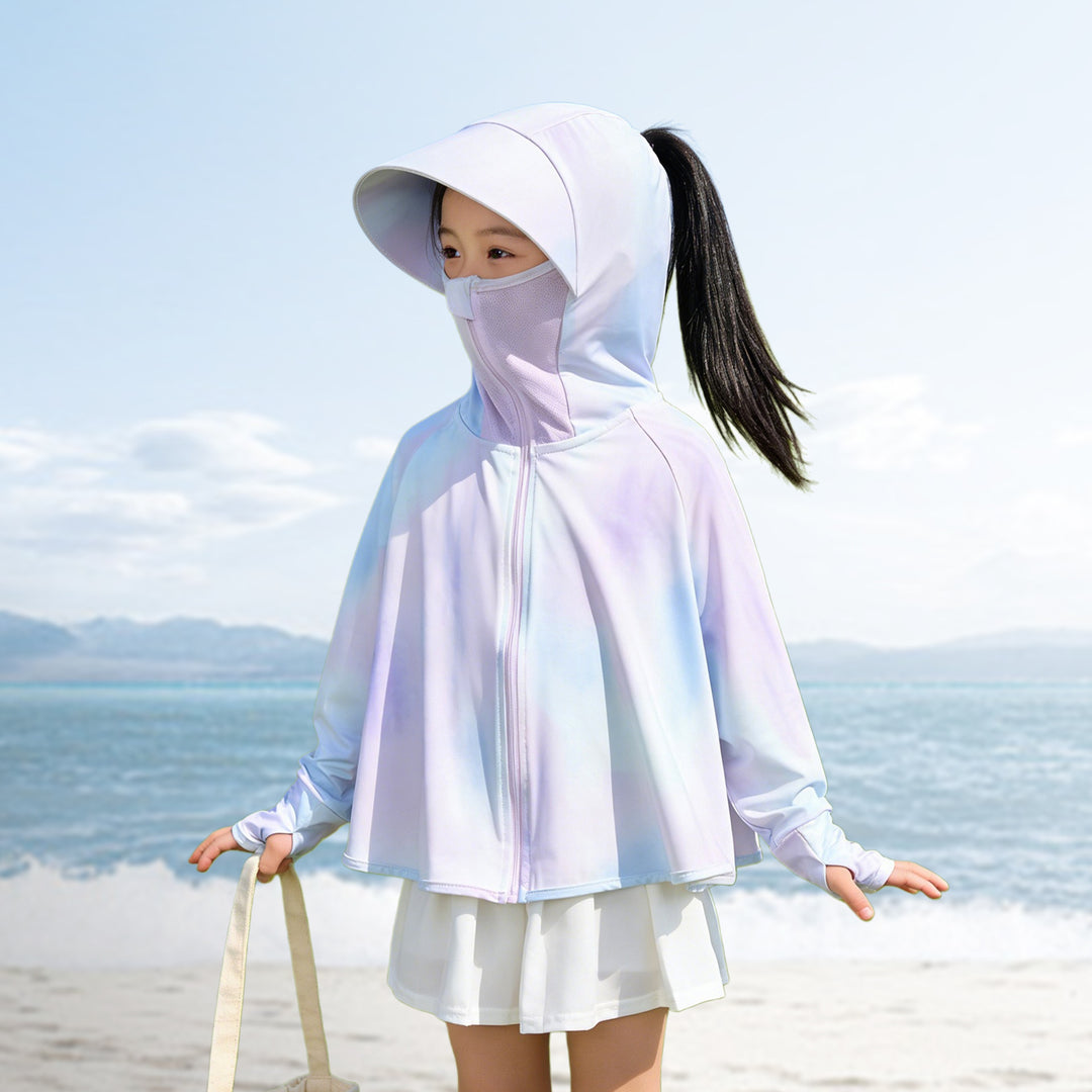 Kinder Sonnenschutzjacke mit Kapuze und atmungsaktivem Stoff EB