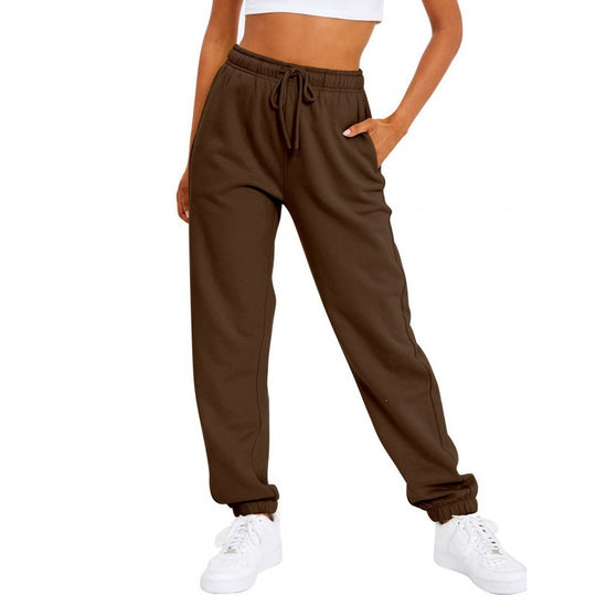 Damen nan locker sitzende Jogginghose mit hohem Komfortbund, verstellbarem Kordelzug und tiefen Seitentaschen EB