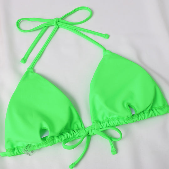 Damen Triangel-Bikini mit verspielten Schleifen und hohem Beinausschnitt EB