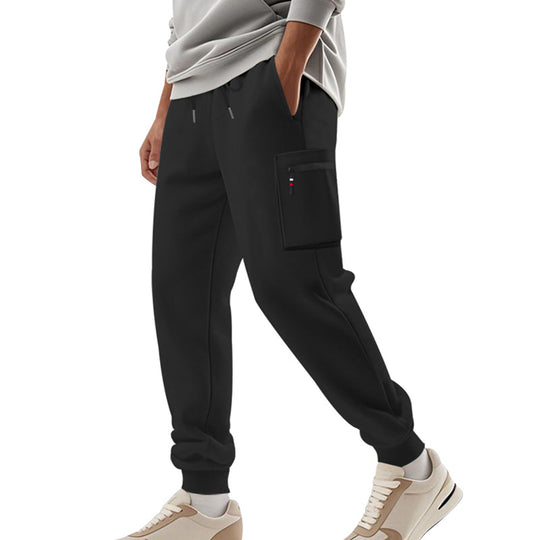 Herren Cargo-Jogginghose mit Reißverschluss-Cargotasche, elastischem Bund und geripptem Saum EB