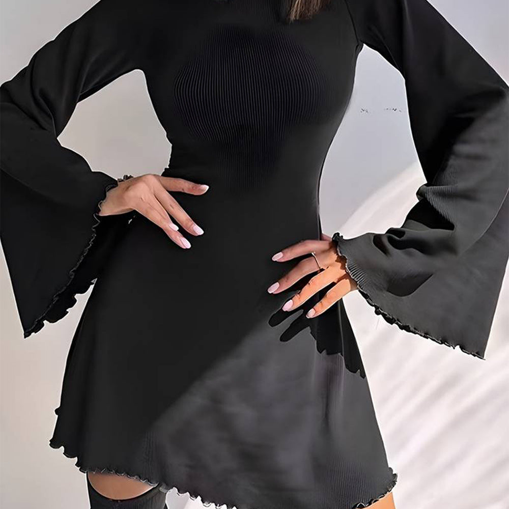 Damen A-Linien Minikleid mit ausgestellten Trompetenärmeln und taillierter Silhouette Eichborn Berlin