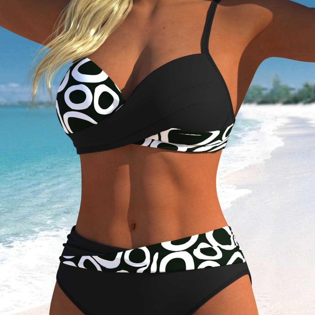 Damen Bikini-Set mit verführerischem Wickeldesign und hübschem Muster EB