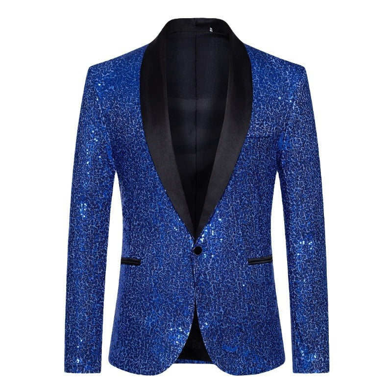 EB Herren Pailletten-Blazer mit Schalkragen