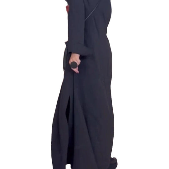 Damen Maxikleid mit praktischen Seitentaschen und modernem Hemdblusenkragen EB
