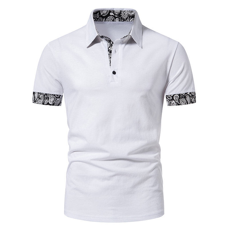 Herren Poloshirt mit modernem Paisleymuster und sportlichem Schnitt EB