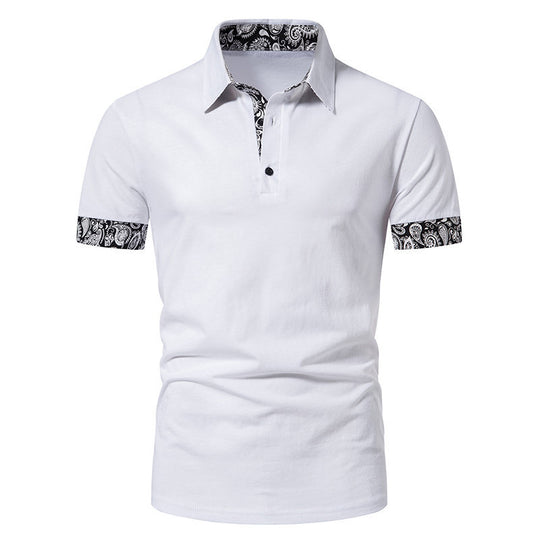 Herren Poloshirt mit modernem Paisleymuster und sportlichem Schnitt EB