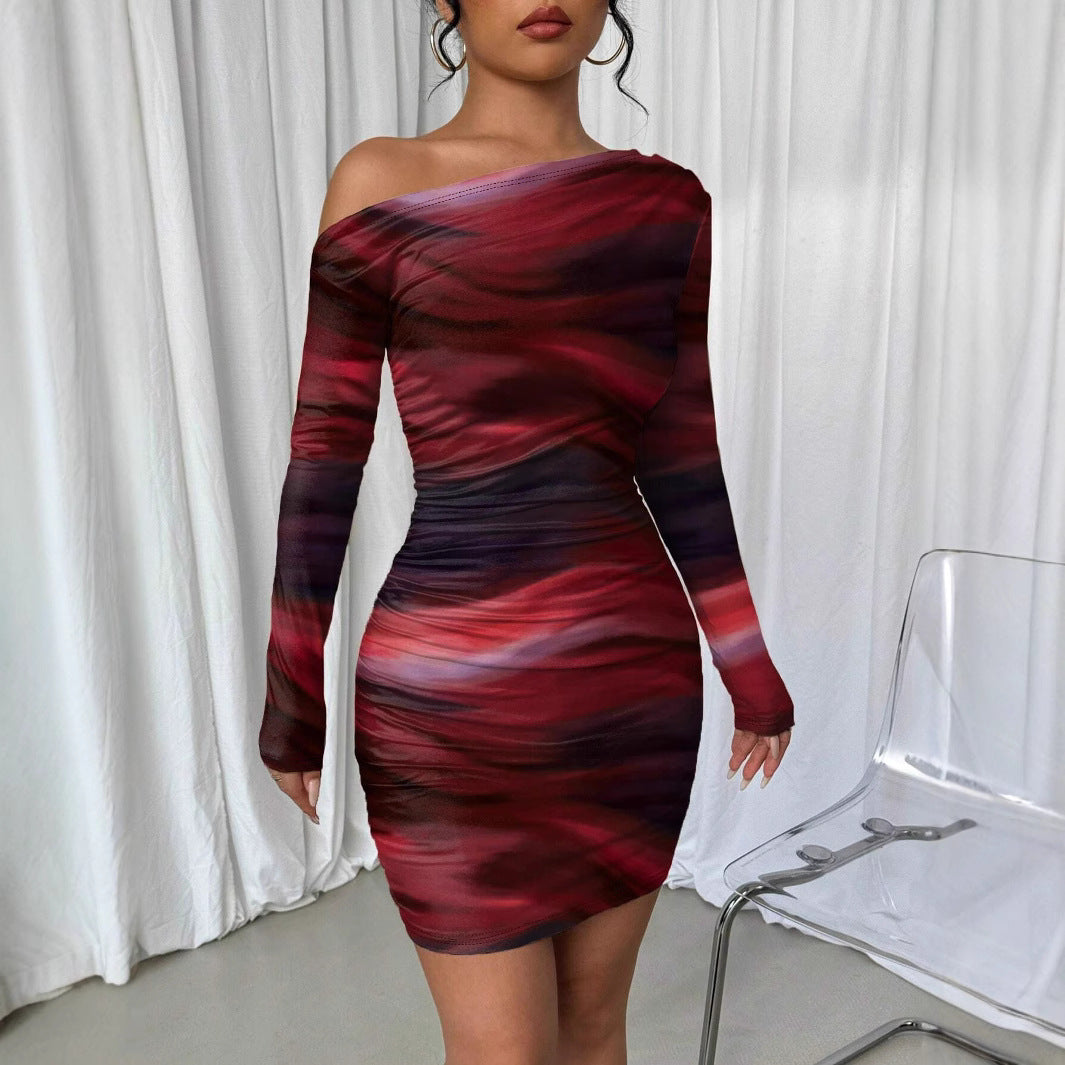 Damen Körperbetontes Mini-Kleid mit asymmetrischem Schnitt EB